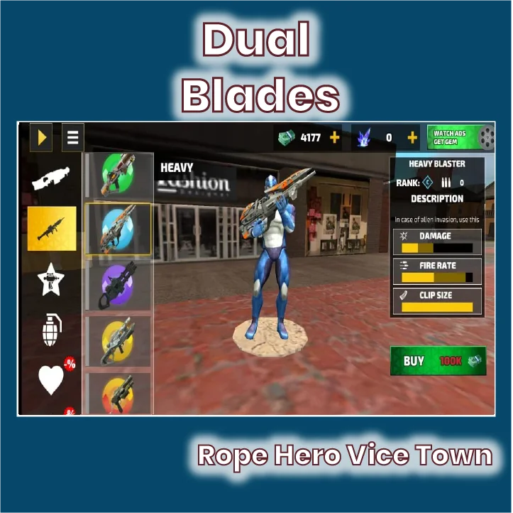 Dual Blades in rope hero vice town mod apk